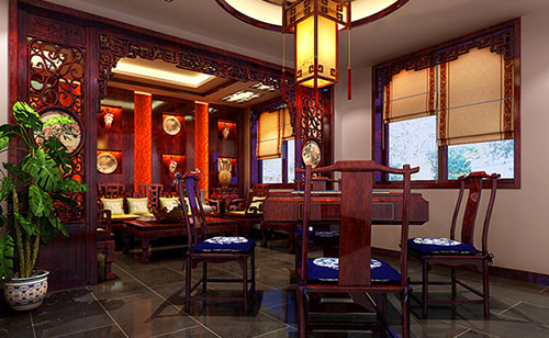 伊川古典中式风格茶楼包间设计装修效果图